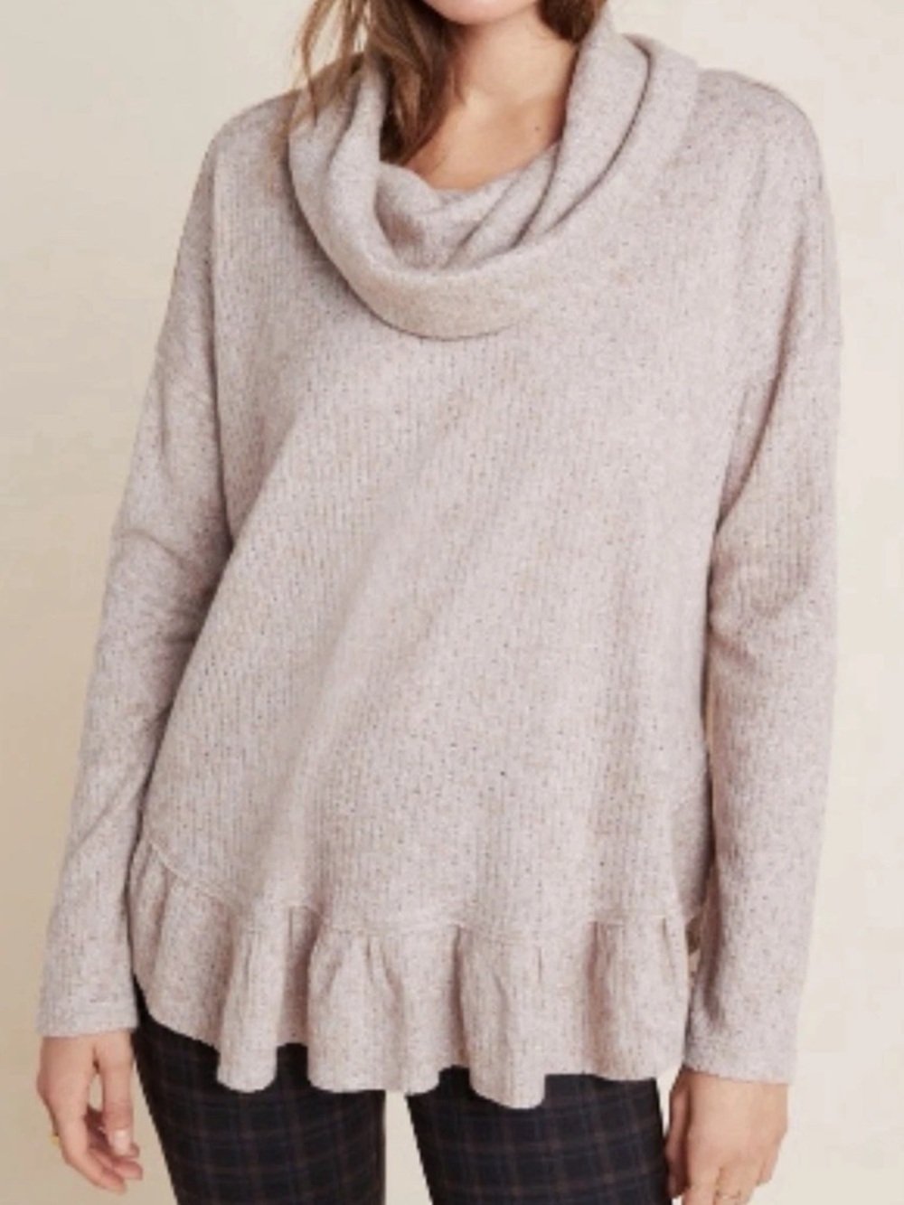Anthropologie Heathered Cowl Neck Sweater Size S